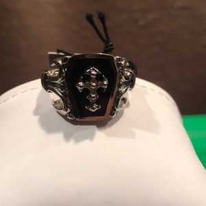 NWT Men’s stainless steel ring with black Center